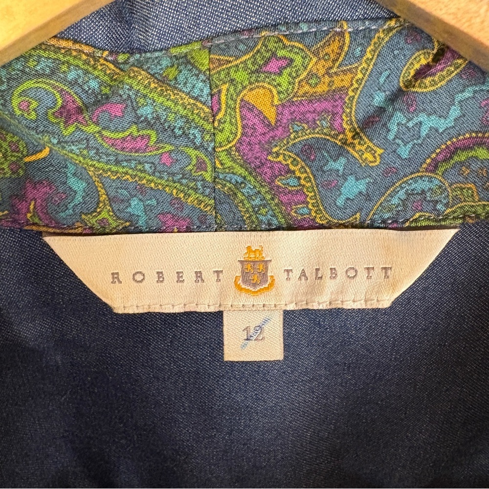 Robert Talbott Blue Chambray Button Down Shirt Of… - image 5